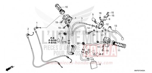 LEVIER DE GUIDON/COMMUTATEUR/CABLE CB500FAK de 2019